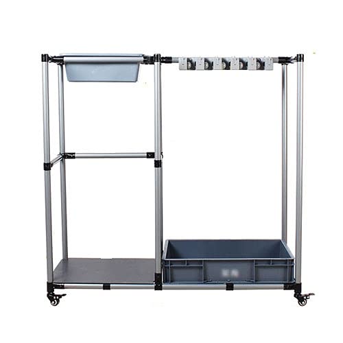 Rolling Floor-Standing Broom & Mop Storage Rack with Wheels