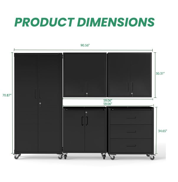 Heavy-Duty Modular Garage Cabinet & Tool Bench System