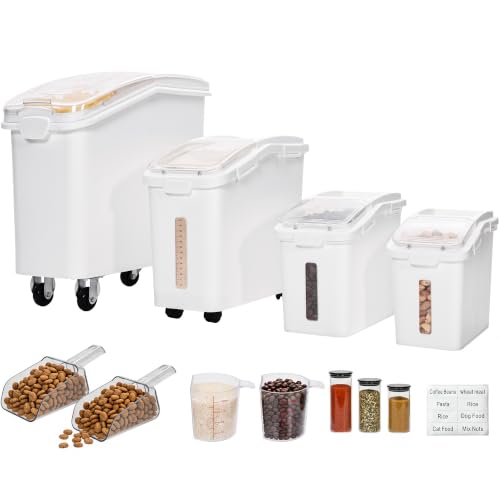 11.4-Gallon Rolling Flour & Rice Storage Bin with Scoop