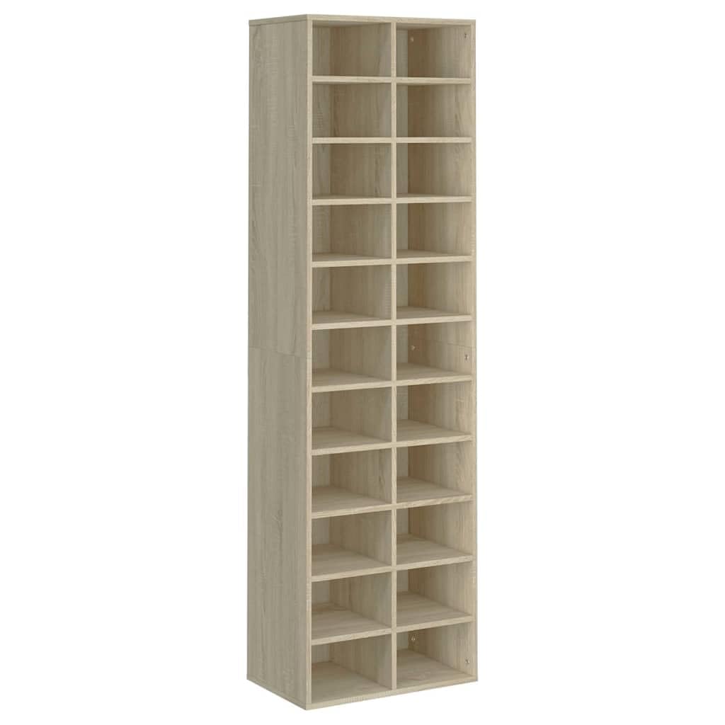 HKPWRBFG Shoe Cabinet, Engineered Wood Storage Rack, 22-Shelf Sonoma Oak