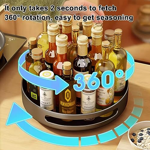Metal Revolving Spice Rack - 11.8 inch Lazy Susan Turntable Organize r- Kitchen Turntable Storage Food Bins Container for Pantry, Counter top (Color : Pink)
