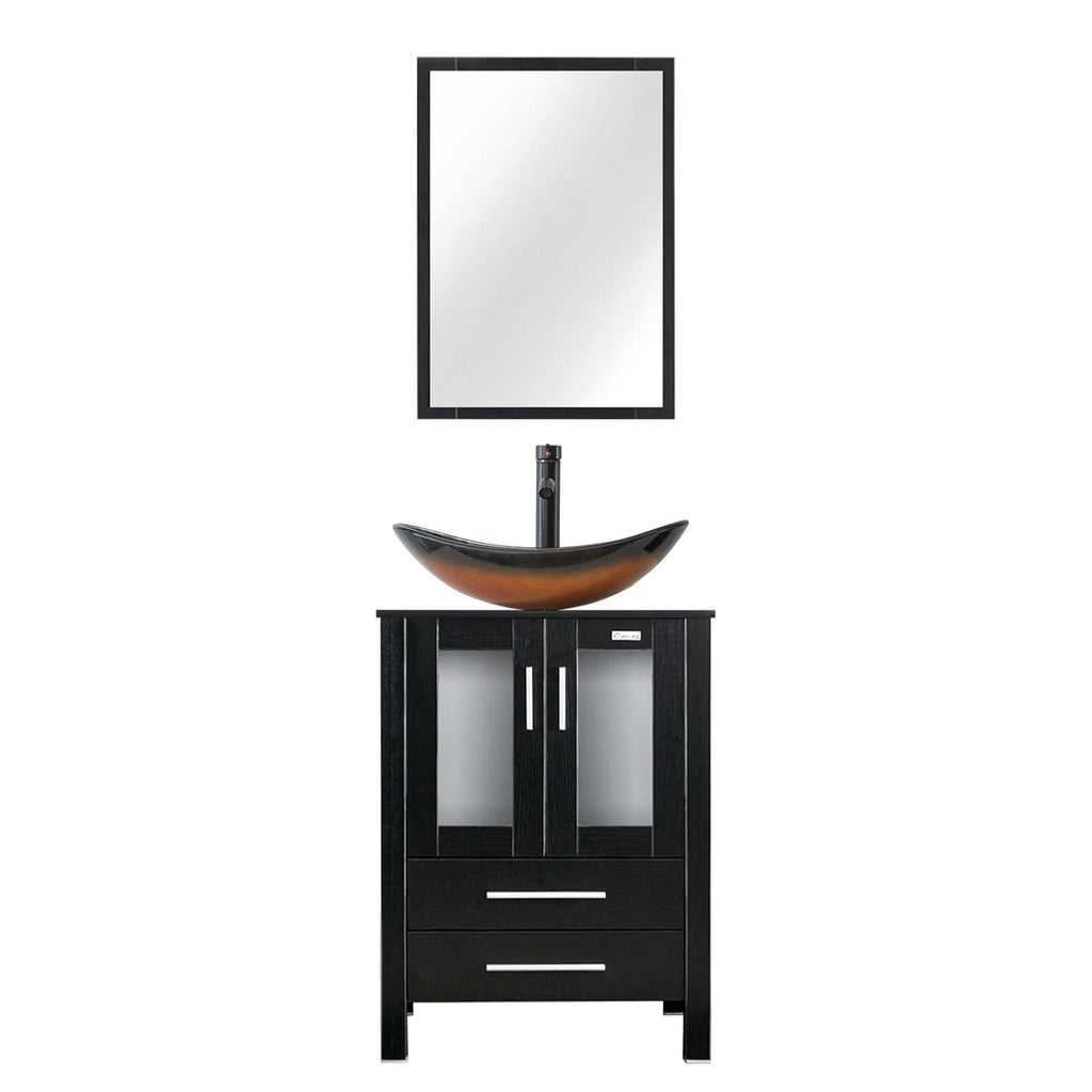 eclife Modern Bathroom Vanity Cabinet with Vessel Sink Combo (18+24)