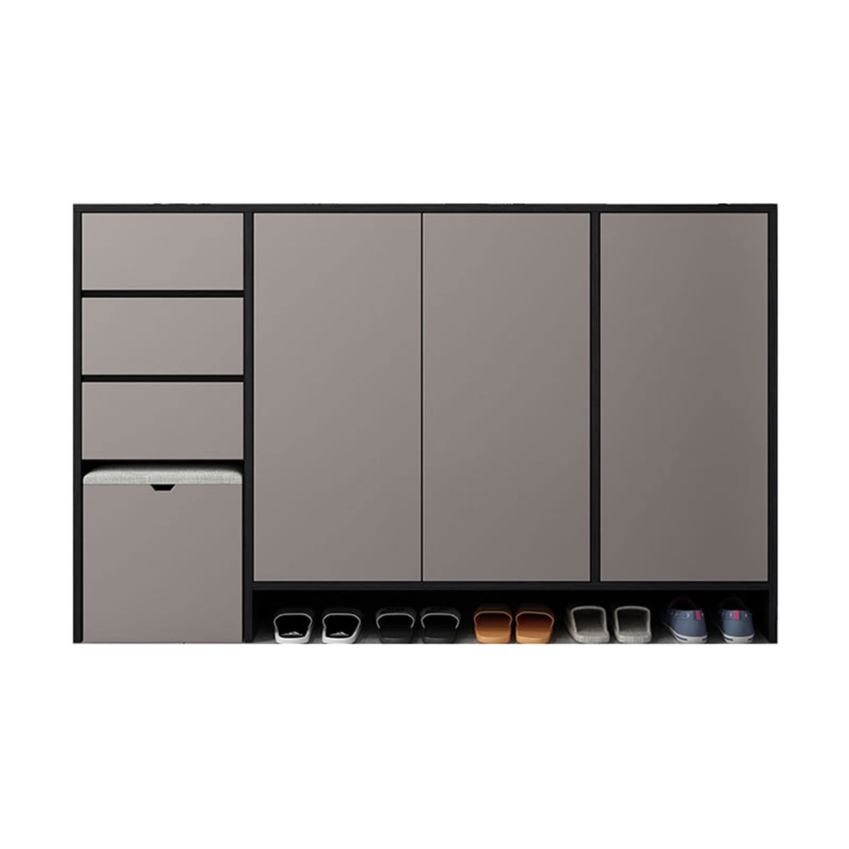 Modern Entryway Shoe Storage Cabinet with Sideboard Design