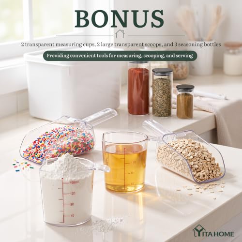 11.4-Gallon Rolling Flour & Rice Storage Bin with Scoop