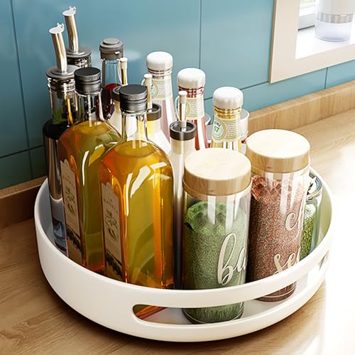 Metal Revolving Spice Rack - 11.8 inch Lazy Susan Turntable Organize r- Kitchen Turntable Storage Food Bins Container for Pantry, Counter top (Color : Pink)