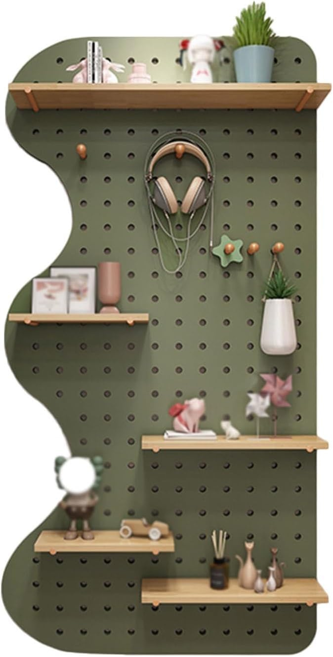 Solid Wood Pegboard Organizer - 47.2x23.6in Wall Storage Panels for Home Office - Stylish Hanging Display & Functional Storage Solution for Clutter-Free Living