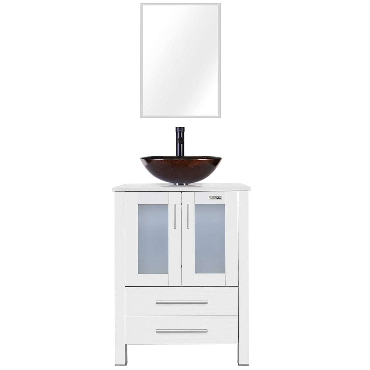 eclife Modern Bathroom Vanity Cabinet with Vessel Sink Combo (18+24)