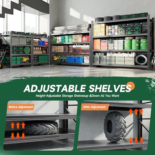 Heavy-Duty 4-Tier Adjustable Garage Storage Shelving Unit