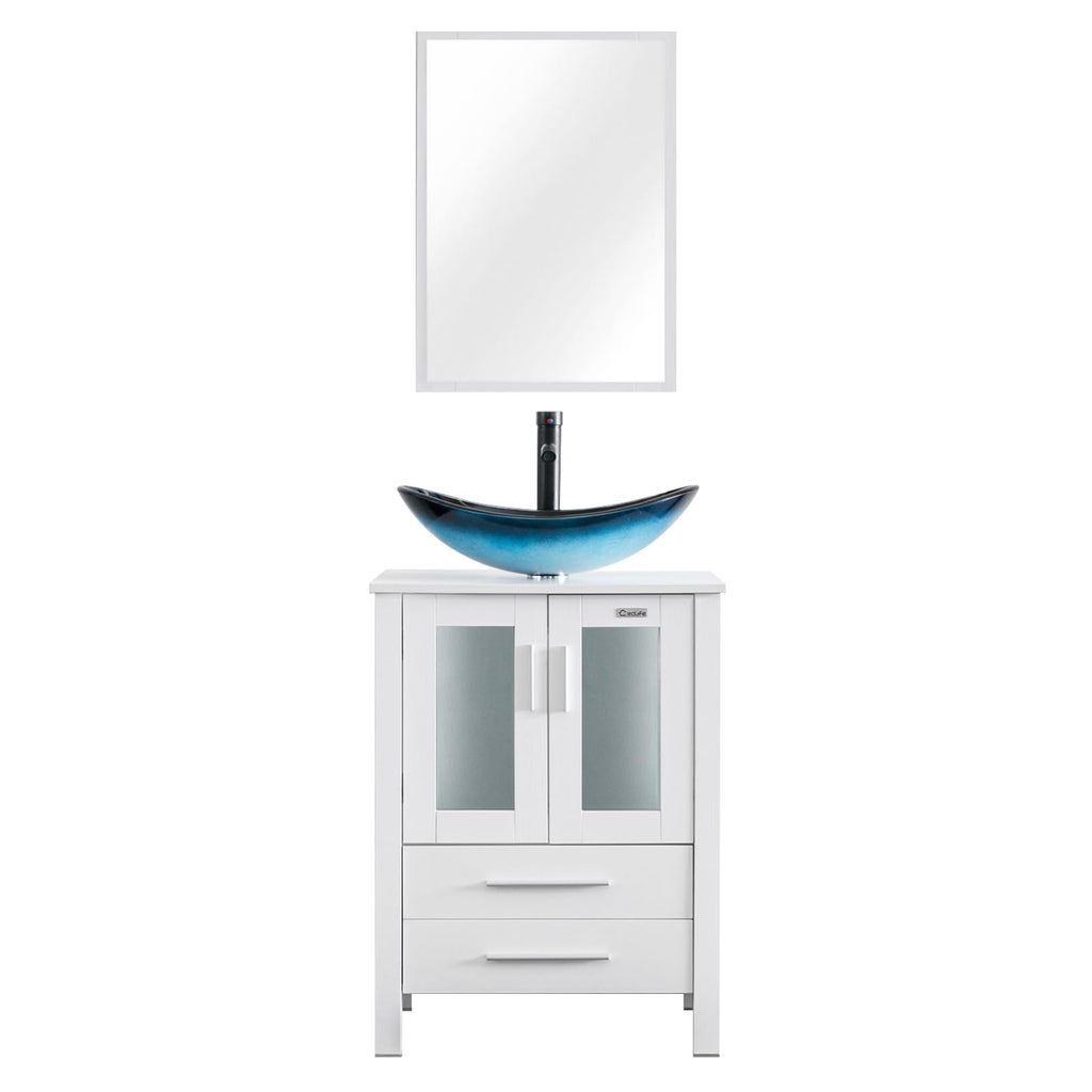 eclife Modern Bathroom Vanity Cabinet with Vessel Sink Combo (18+24)