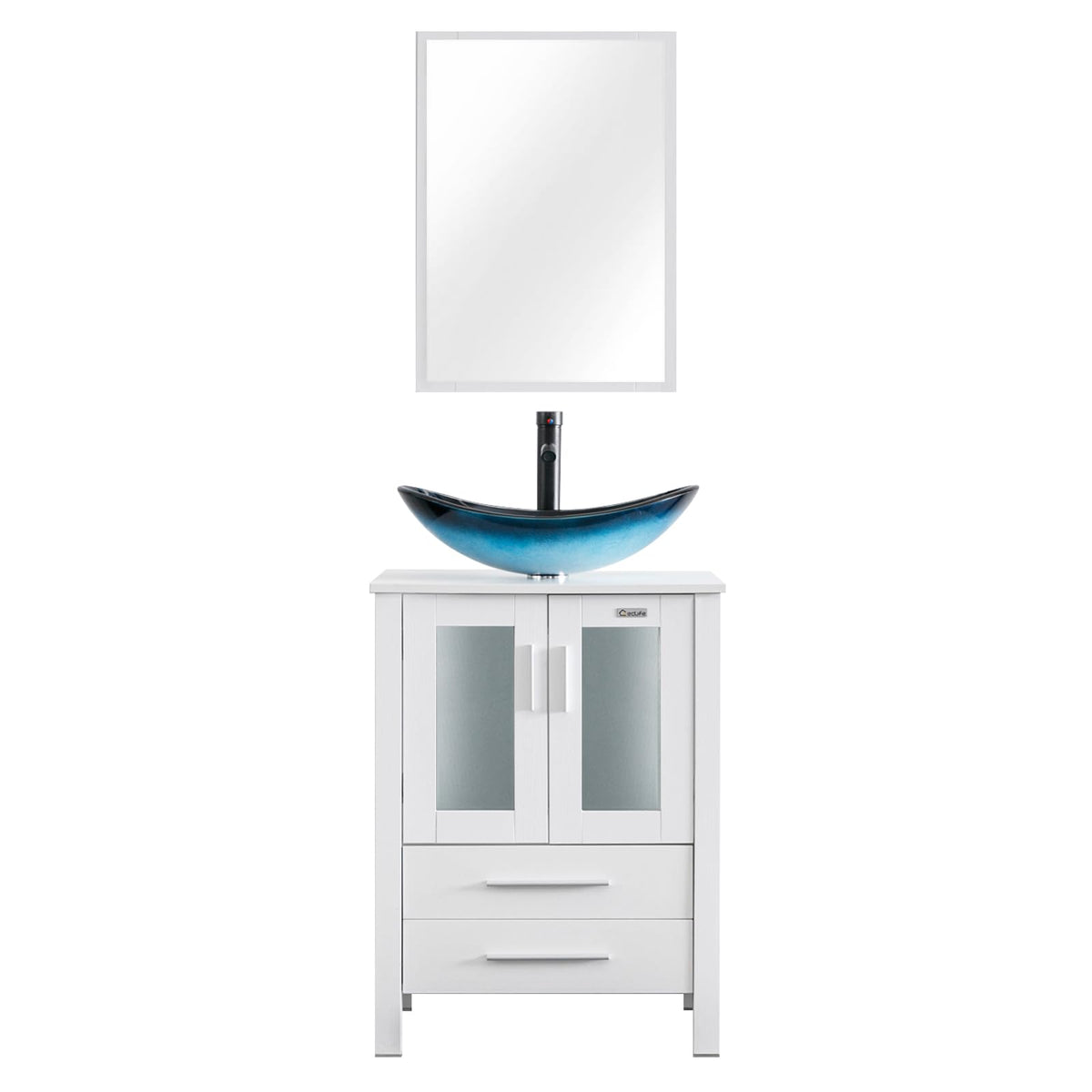 eclife Modern Bathroom Vanity Cabinet with Vessel Sink Combo (18+24)