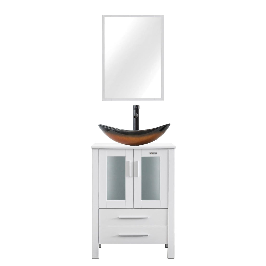 eclife Modern Bathroom Vanity Cabinet with Vessel Sink Combo (18+24)