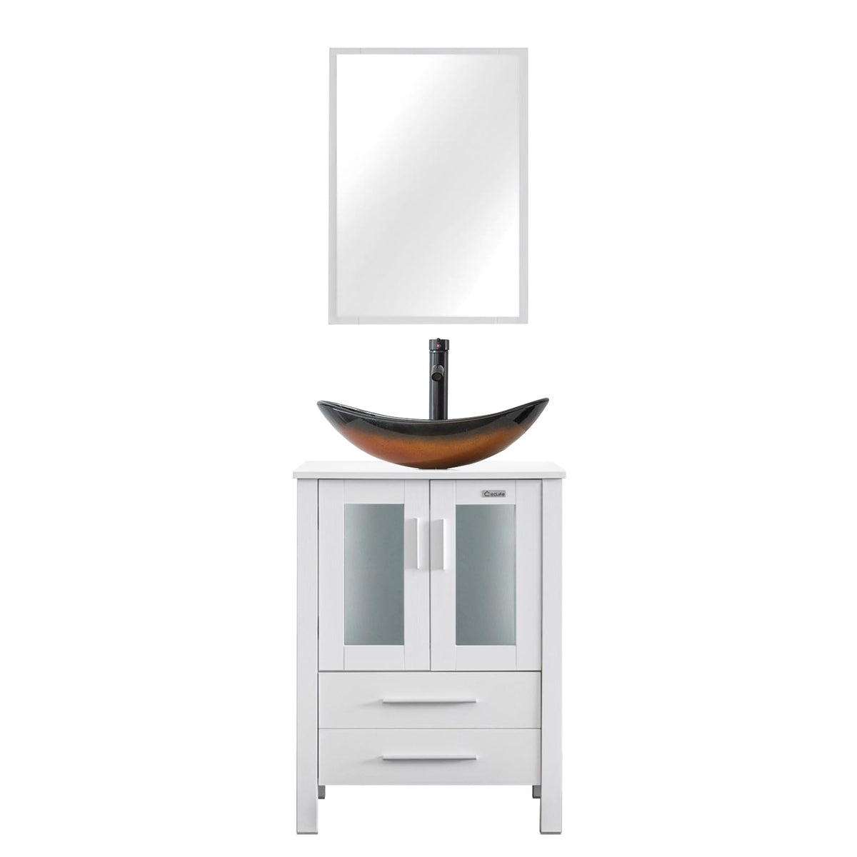 eclife Modern Bathroom Vanity Cabinet with Vessel Sink Combo (18+24)