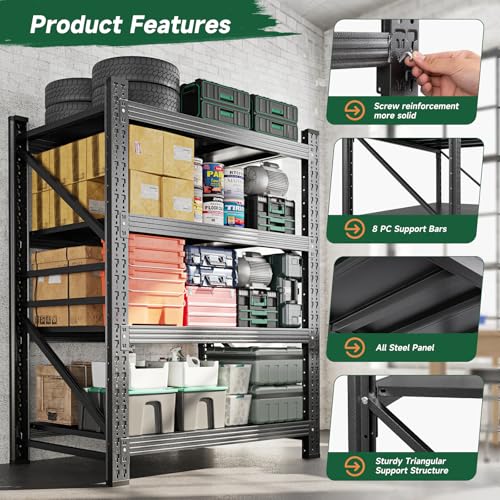 Heavy-Duty 4-Tier Adjustable Garage Storage Shelving Unit