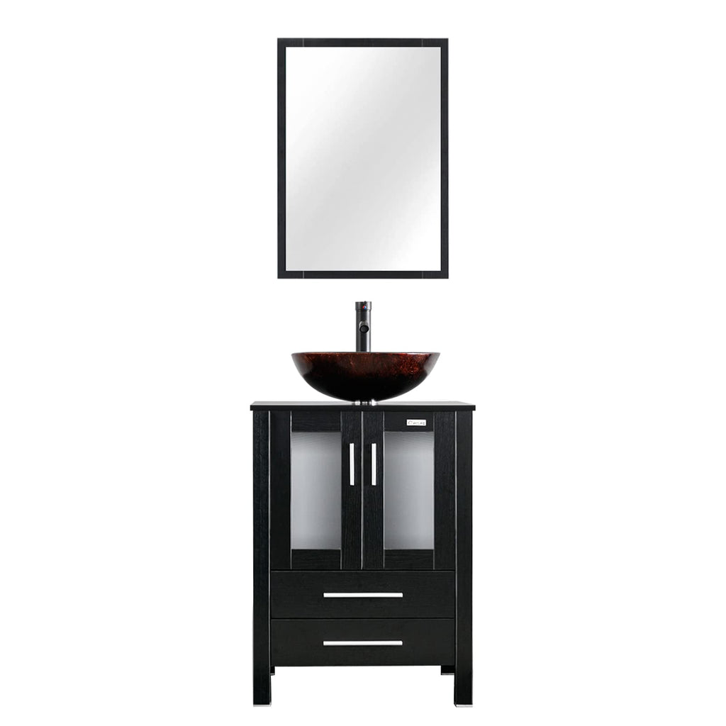 eclife Modern Bathroom Vanity Cabinet with Vessel Sink Combo (18+24)