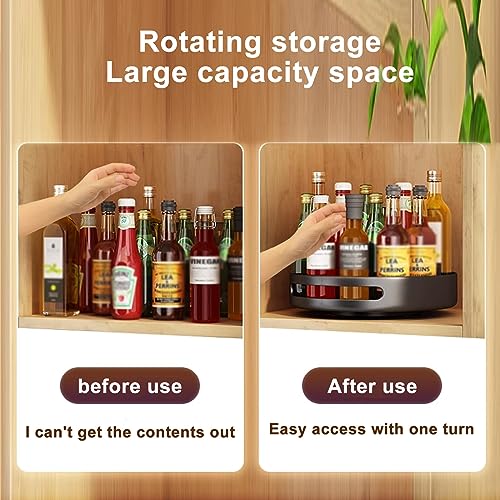 Metal Revolving Spice Rack - 11.8 inch Lazy Susan Turntable Organize r- Kitchen Turntable Storage Food Bins Container for Pantry, Counter top (Color : Pink)