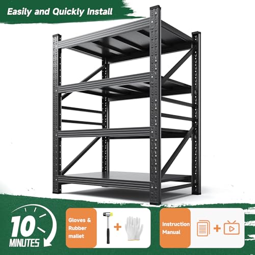 Heavy-Duty 4-Tier Adjustable Garage Storage Shelving Unit
