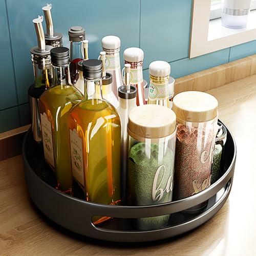 Metal Revolving Spice Rack - 11.8 inch Lazy Susan Turntable Organize r- Kitchen Turntable Storage Food Bins Container for Pantry, Counter top (Color : Pink)