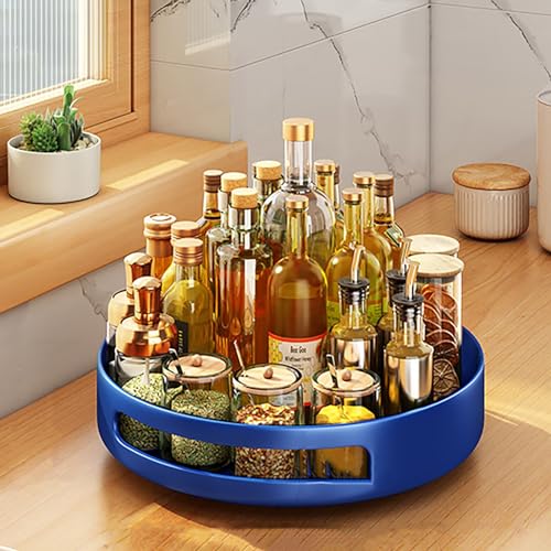Metal Revolving Spice Rack - 11.8 inch Lazy Susan Turntable Organize r- Kitchen Turntable Storage Food Bins Container for Pantry, Counter top (Color : Pink)