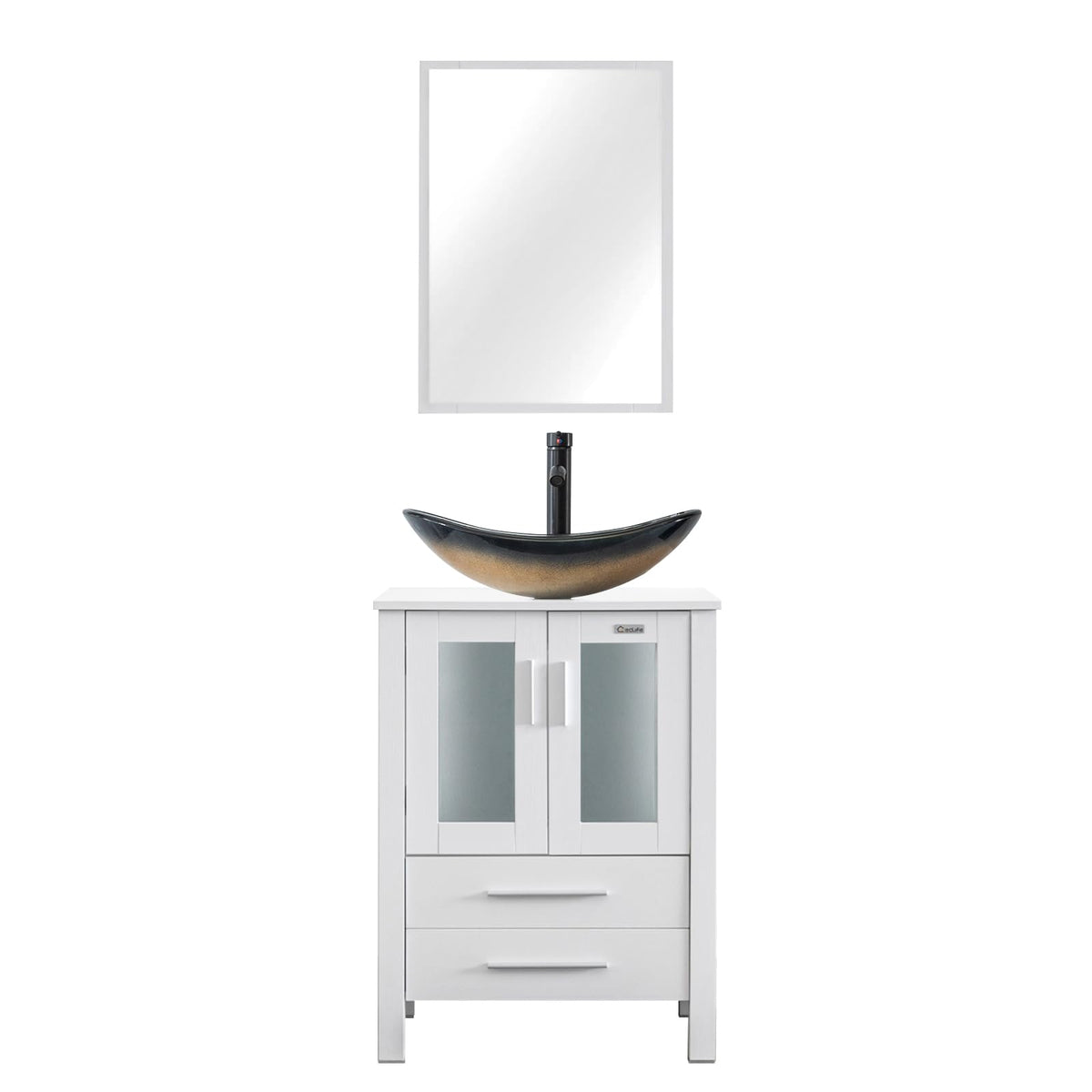 eclife Modern Bathroom Vanity Cabinet with Vessel Sink Combo (18+24)
