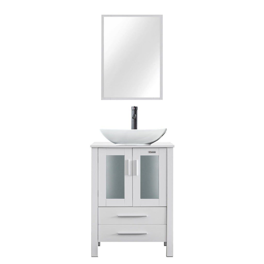 eclife Modern Bathroom Vanity Cabinet with Vessel Sink Combo (18+24)