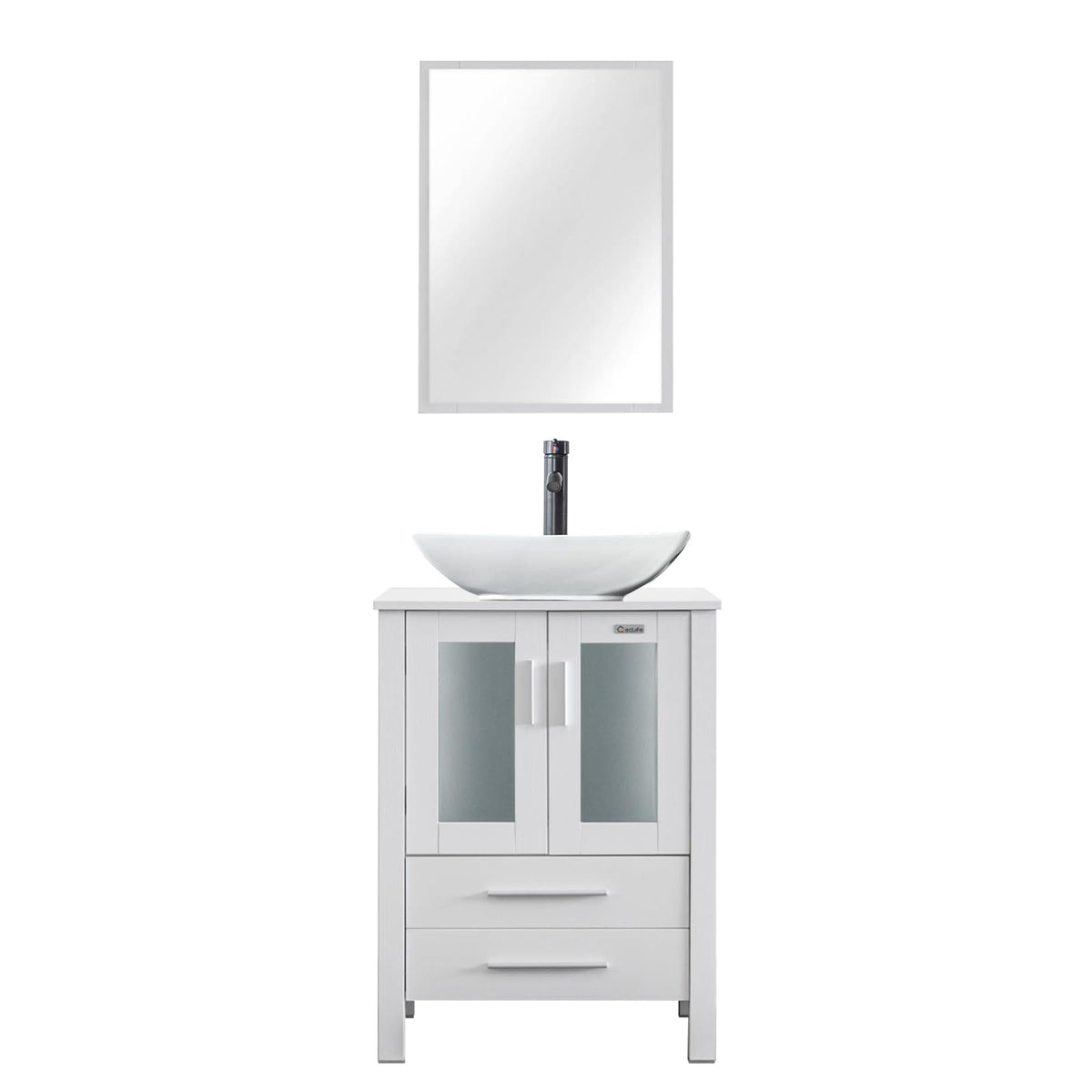 eclife Modern Bathroom Vanity Cabinet with Vessel Sink Combo (18+24)