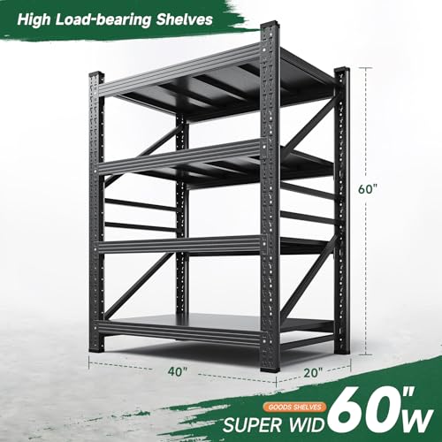 Heavy-Duty 4-Tier Adjustable Garage Storage Shelving Unit