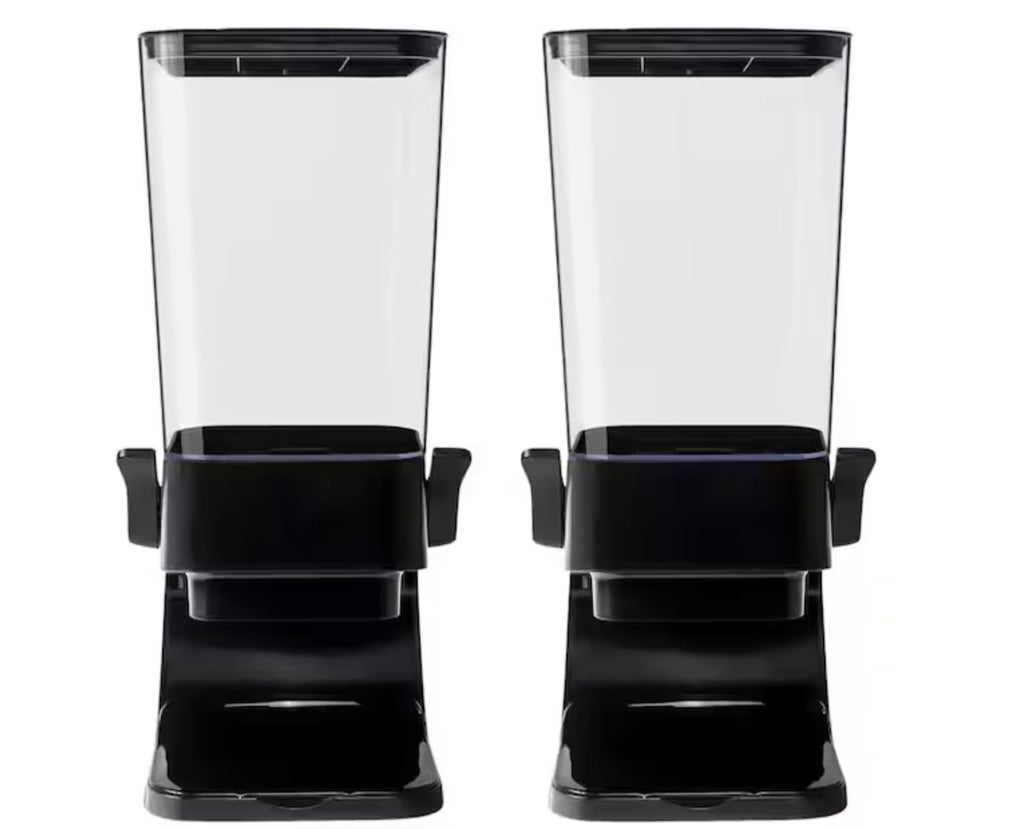 2-Pack 5L Black Kitchen Storage Containers with Lids