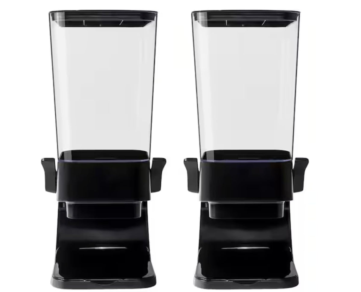 2-Pack 5L Black Kitchen Storage Containers with Lids