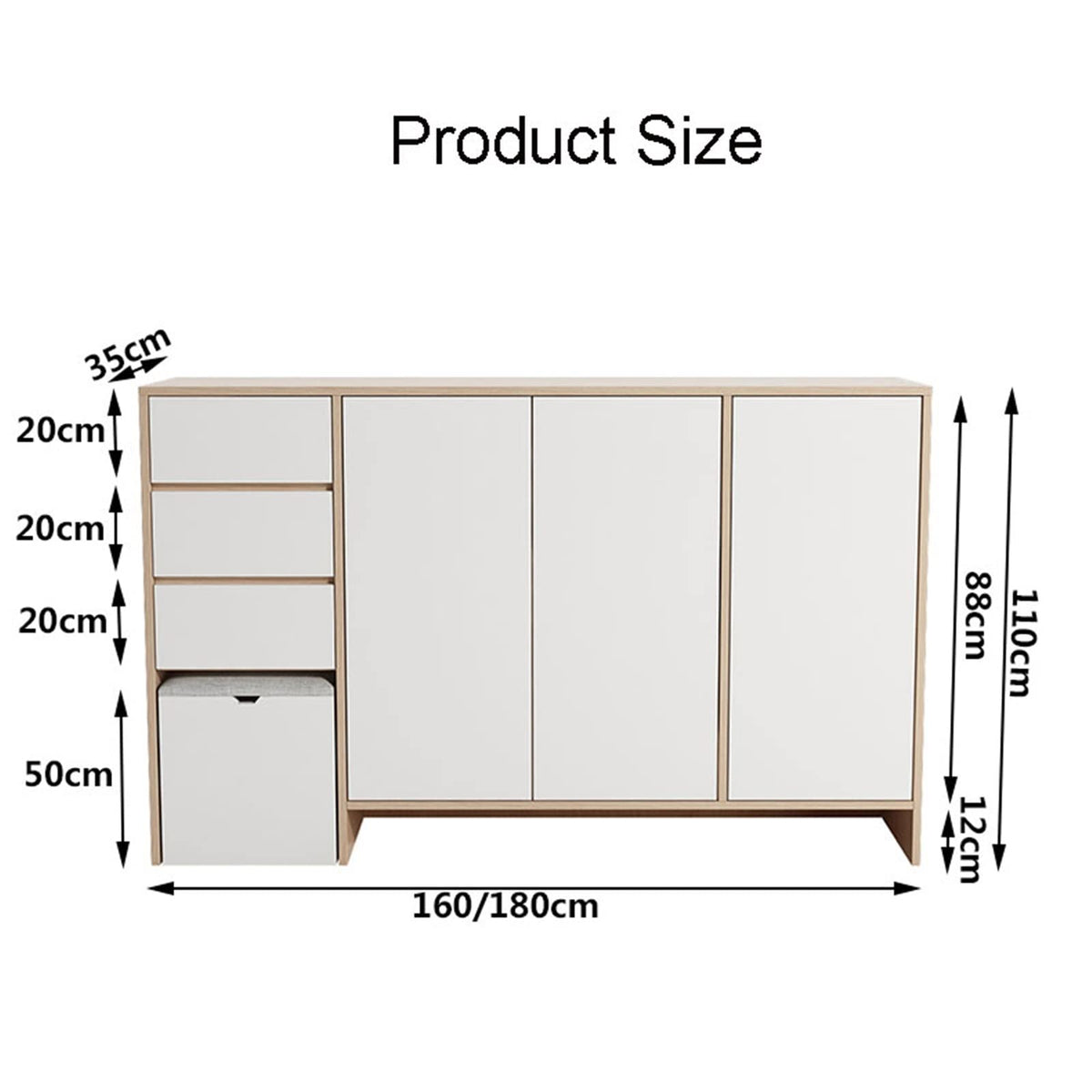 Modern Entryway Shoe Storage Cabinet with Sideboard Design