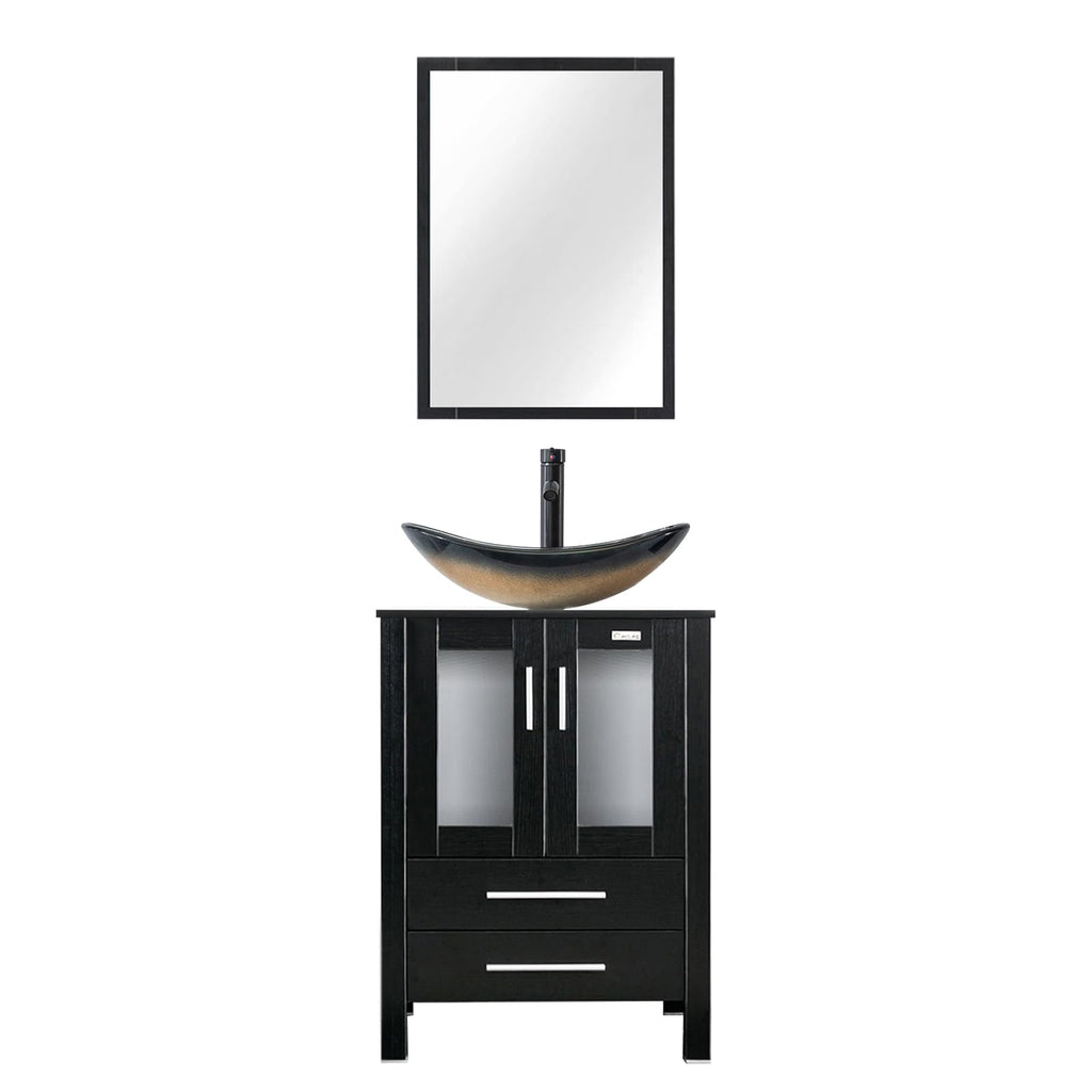 eclife Modern Bathroom Vanity Cabinet with Vessel Sink Combo (18+24)