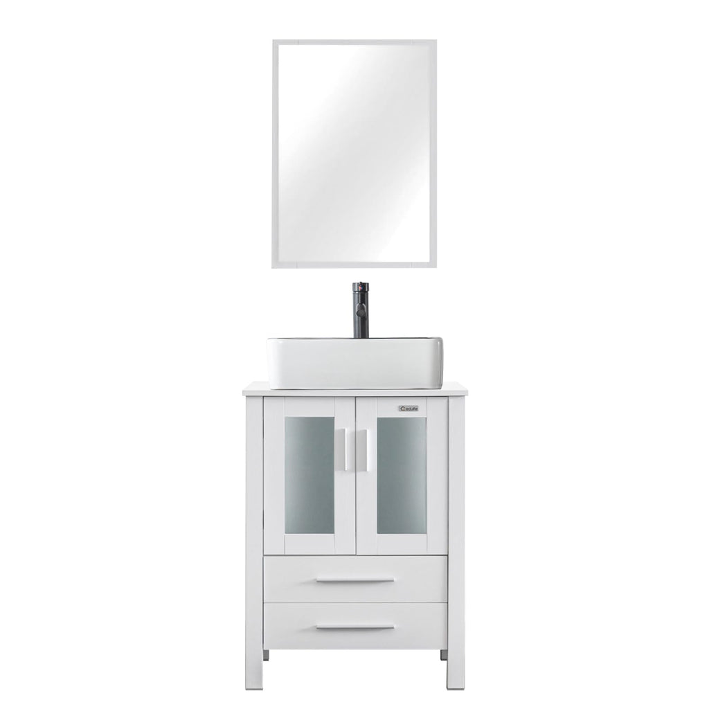 eclife Modern Bathroom Vanity Cabinet with Vessel Sink Combo (18+24)