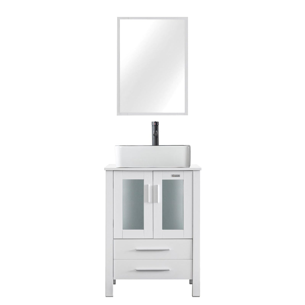 eclife Modern Bathroom Vanity Cabinet with Vessel Sink Combo (18+24)