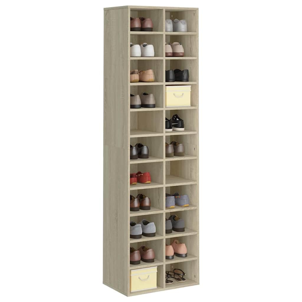 HKPWRBFG Shoe Cabinet, Engineered Wood Storage Rack, 22-Shelf Sonoma Oak