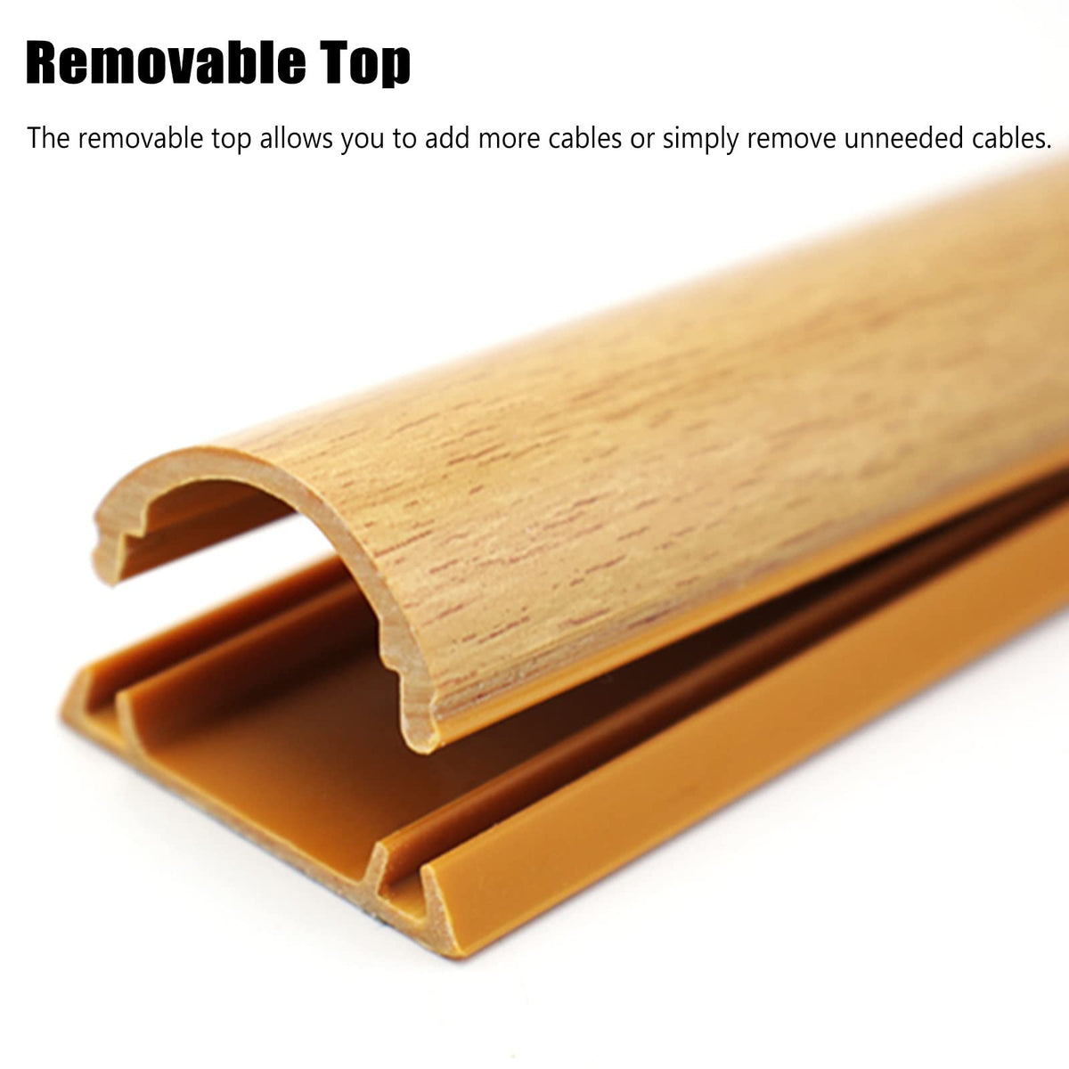 Faux Wood Grain Cord Hider Raceway for Cable Organization