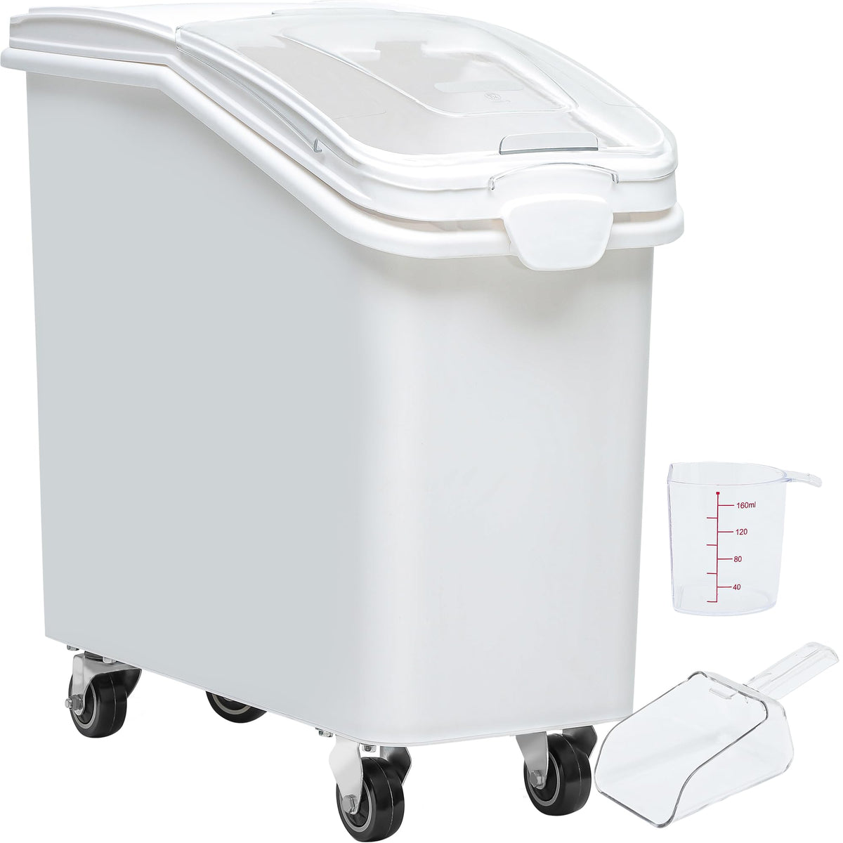 11.4-Gallon Rolling Flour & Rice Storage Bin with Scoop