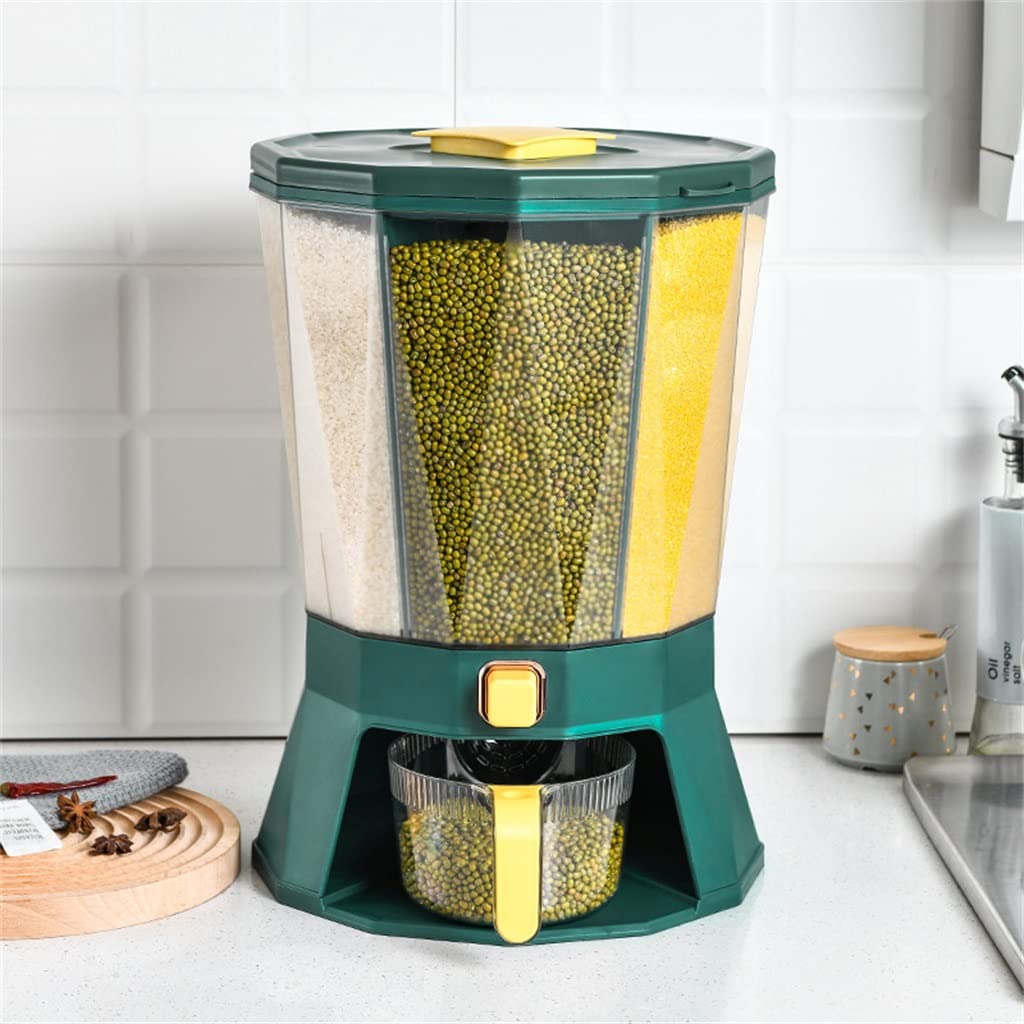 Rotating Automatic Grain & Cereal Dispenser Storage Bin
