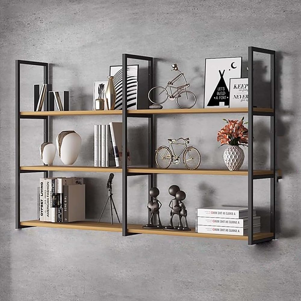 Stylish Iron Wall-Mounted Hanging Shelves - 3-Tier & 2-Tier Oval Floating Display Rack, Perfect for Home Decor, Spice Organization, and Wall Art(Size:140cm/55in,Color:3 Tier)