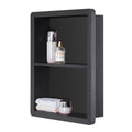 IDYLLOR Recessed Medicine Cabinet No Mirror - Bathroom Storage Wall Cabinet with, 304 Stainless Steel Shower Niche, Matte Black/White Waterproof for Bathroom, Toilet, Vanity