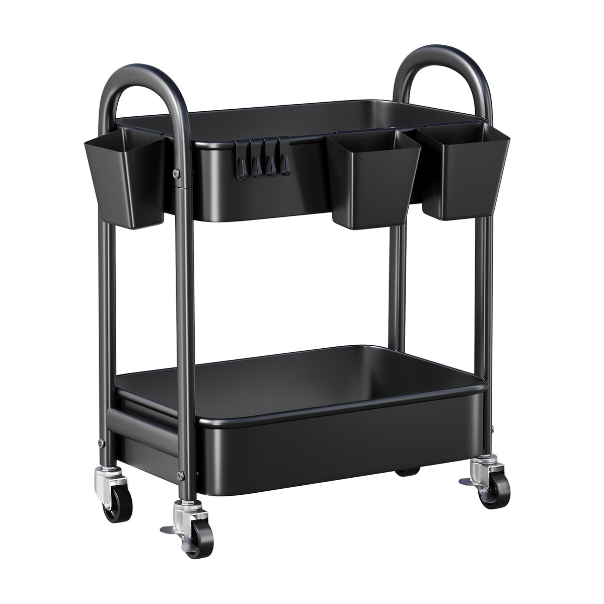 3-Tier Heavy-Duty Rolling Utility Cart with Locking Wheels