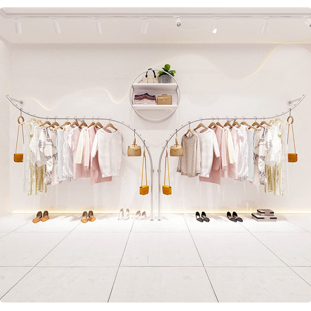 ZOCWJK Articles for Daily Use Creative Display Garment Racks in Children's Boutique Clothing Stores, Industrial Pipe Wall Mounted Clothes Hanging Shelves System, Retail (