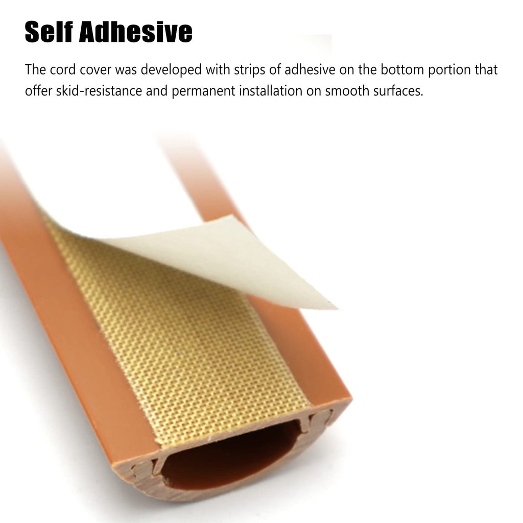 Wood Grain Cable Raceway for Desk & Wall Cord Management