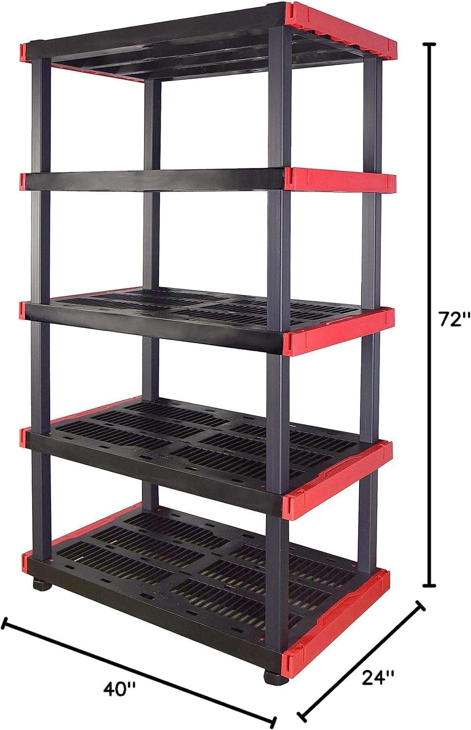 Heavy-Duty 4-Tier Garage Storage Rack, 200 lb/Shelf