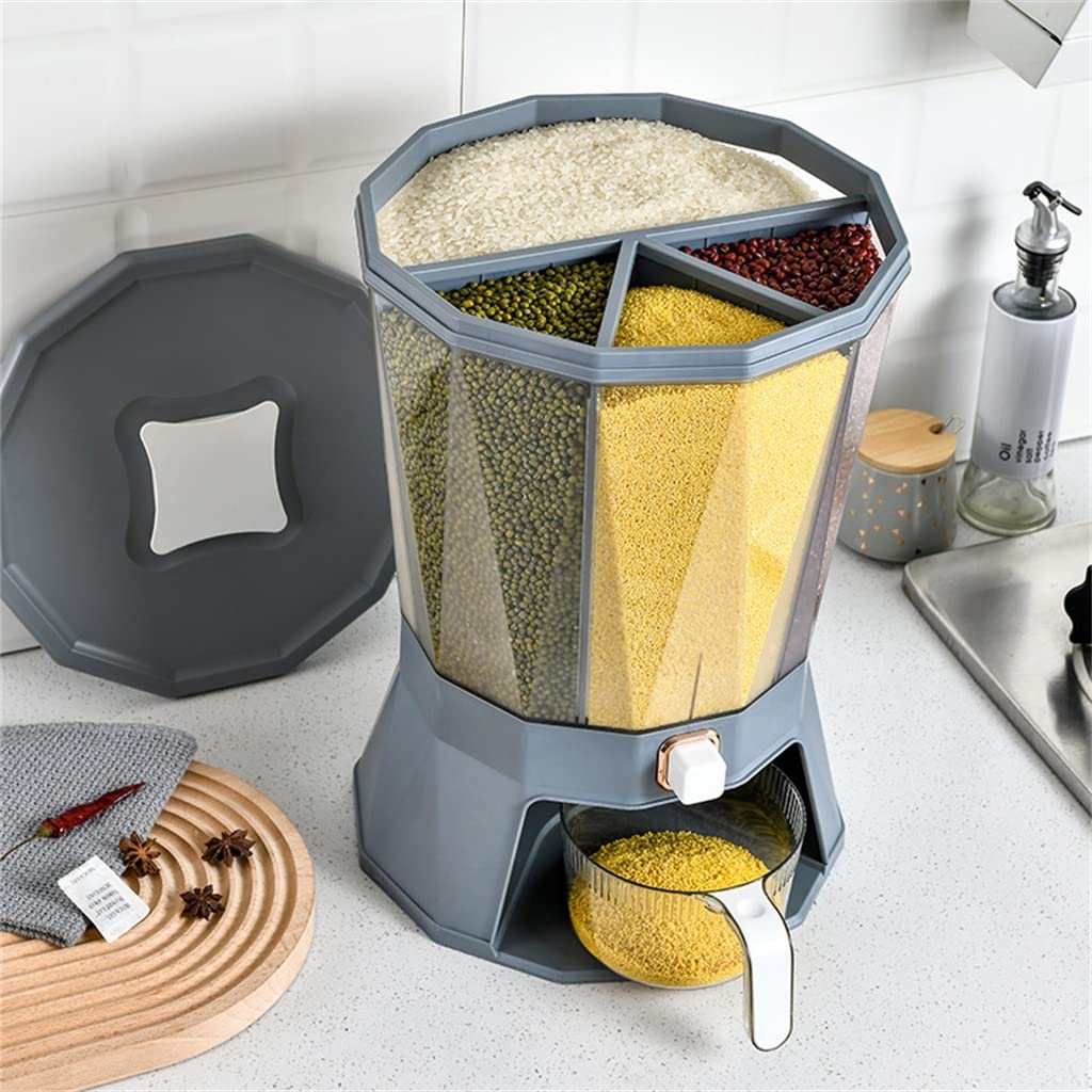 Rotating Automatic Grain & Cereal Dispenser Storage Bin