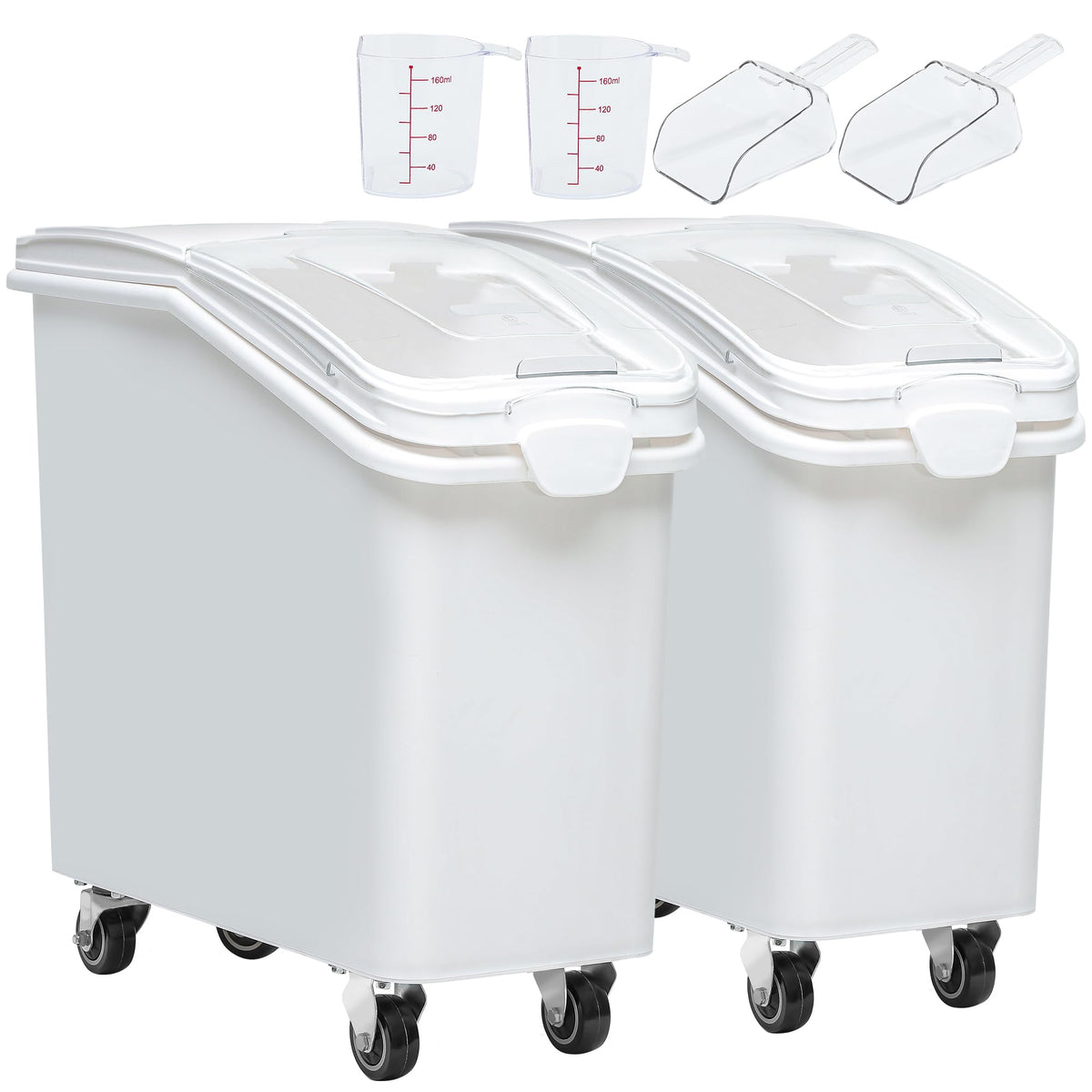11.4-Gallon Rolling Flour & Rice Storage Bin with Scoop
