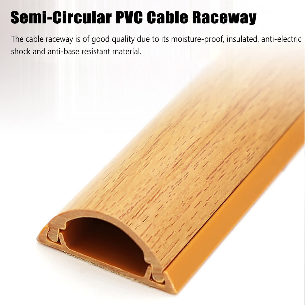 Faux Wood Grain Cord Hider Raceway for Cable Organization