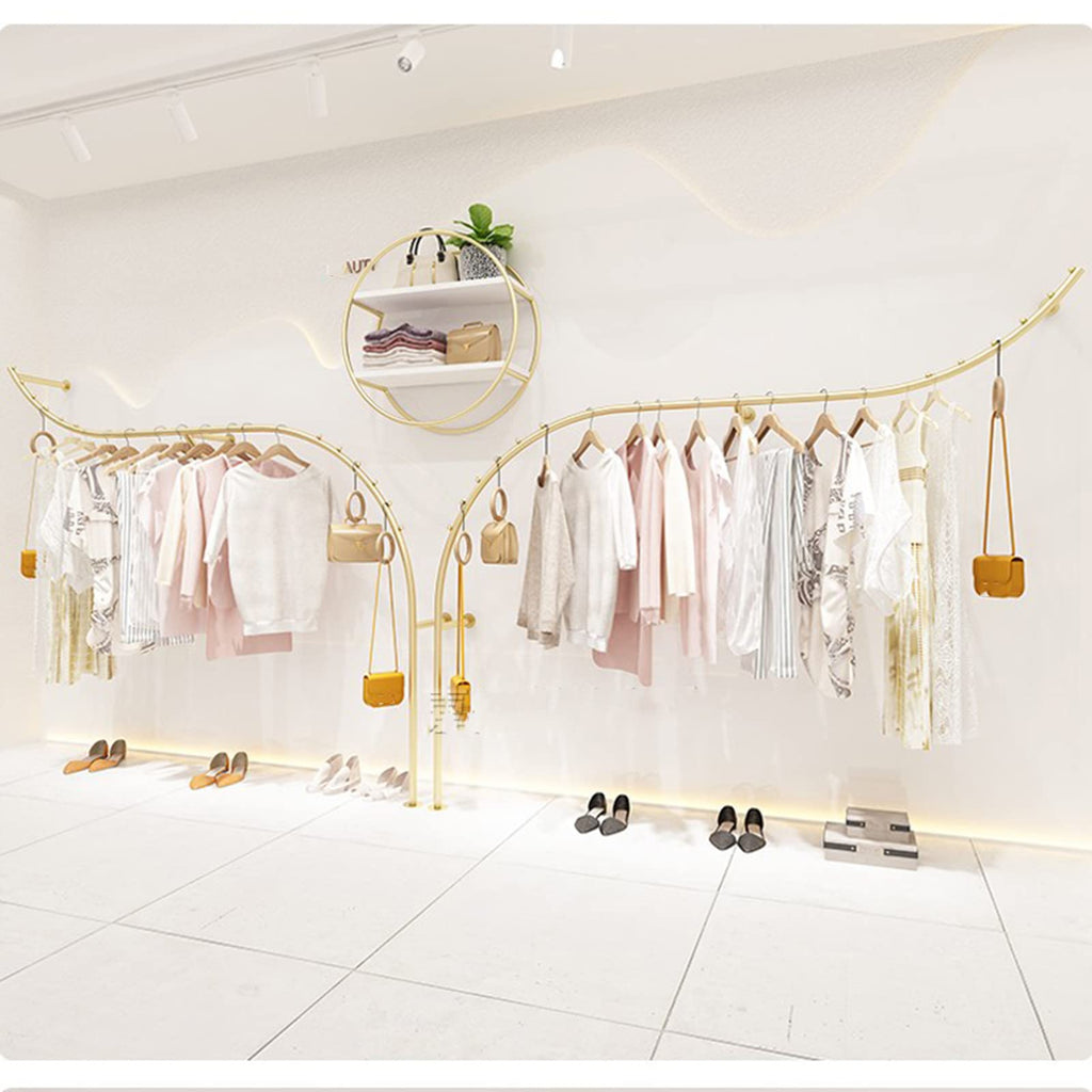 ZOCWJK Articles for Daily Use Creative Display Garment Racks in Children's Boutique Clothing Stores, Industrial Pipe Wall Mounted Clothes Hanging Shelves System, Retail (