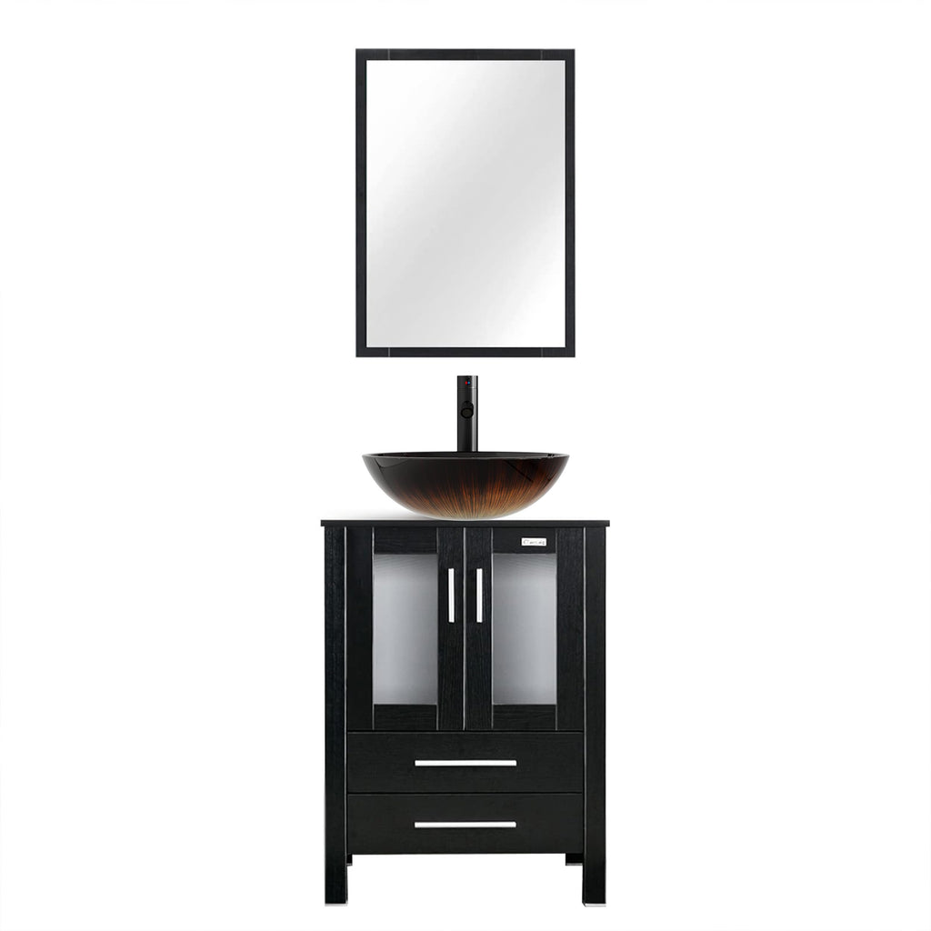 eclife Modern Bathroom Vanity Cabinet with Vessel Sink Combo (18+24)
