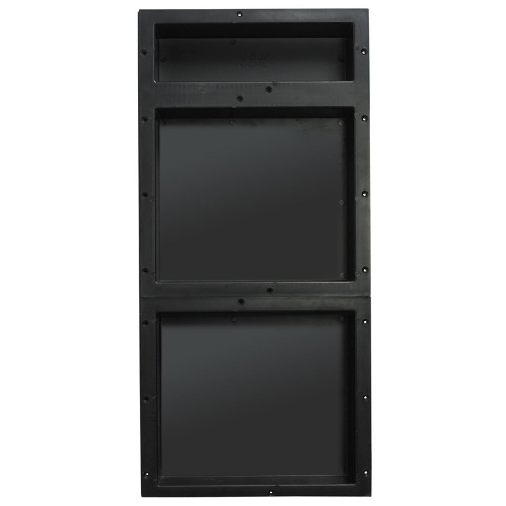 Redi Niche Triple Niche Recessed Shower Shelf- Black, Three Inner Shelves, 16-Inch Width x 34-Inch Height x 4-Inch Depth