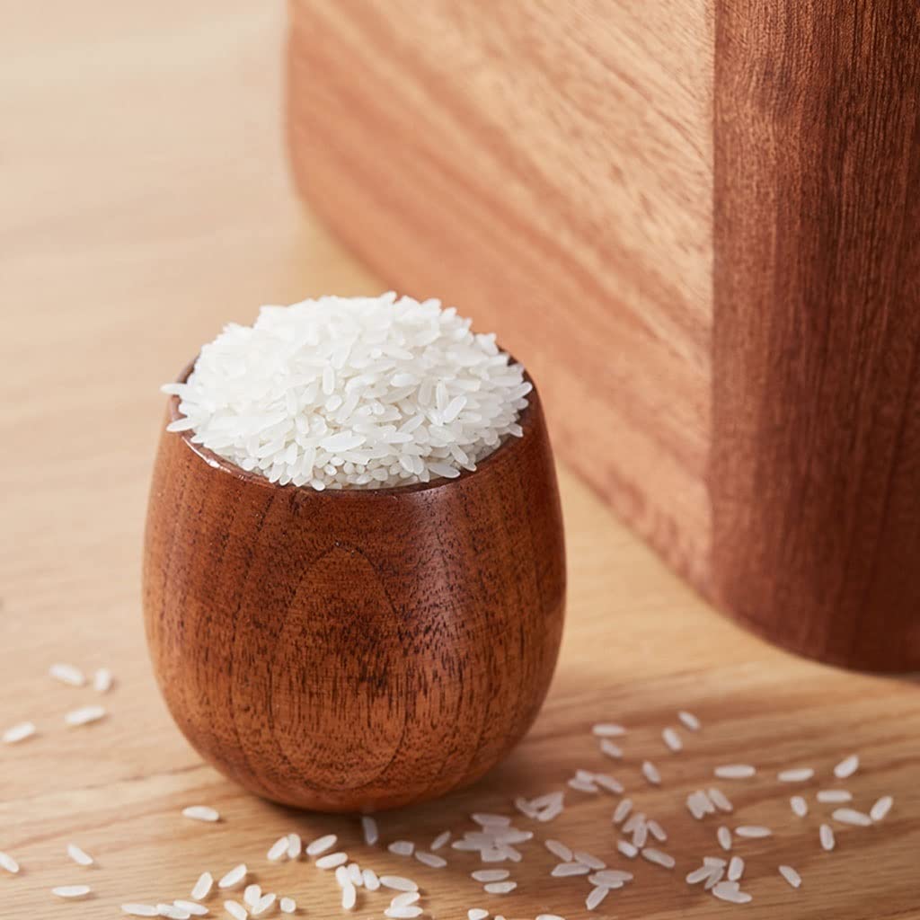 YIORYO 22 Lbs Rice Dispenser, Sealed Kitchen Food Container Cereal Dispensor, Wooden Food Storage Container Sliding Lid Rice Bucket for Cereal Grain Rice Dispenser Bucket