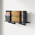 Wall-Mounted Garage Storage Shelf Rack with Utility Hooks